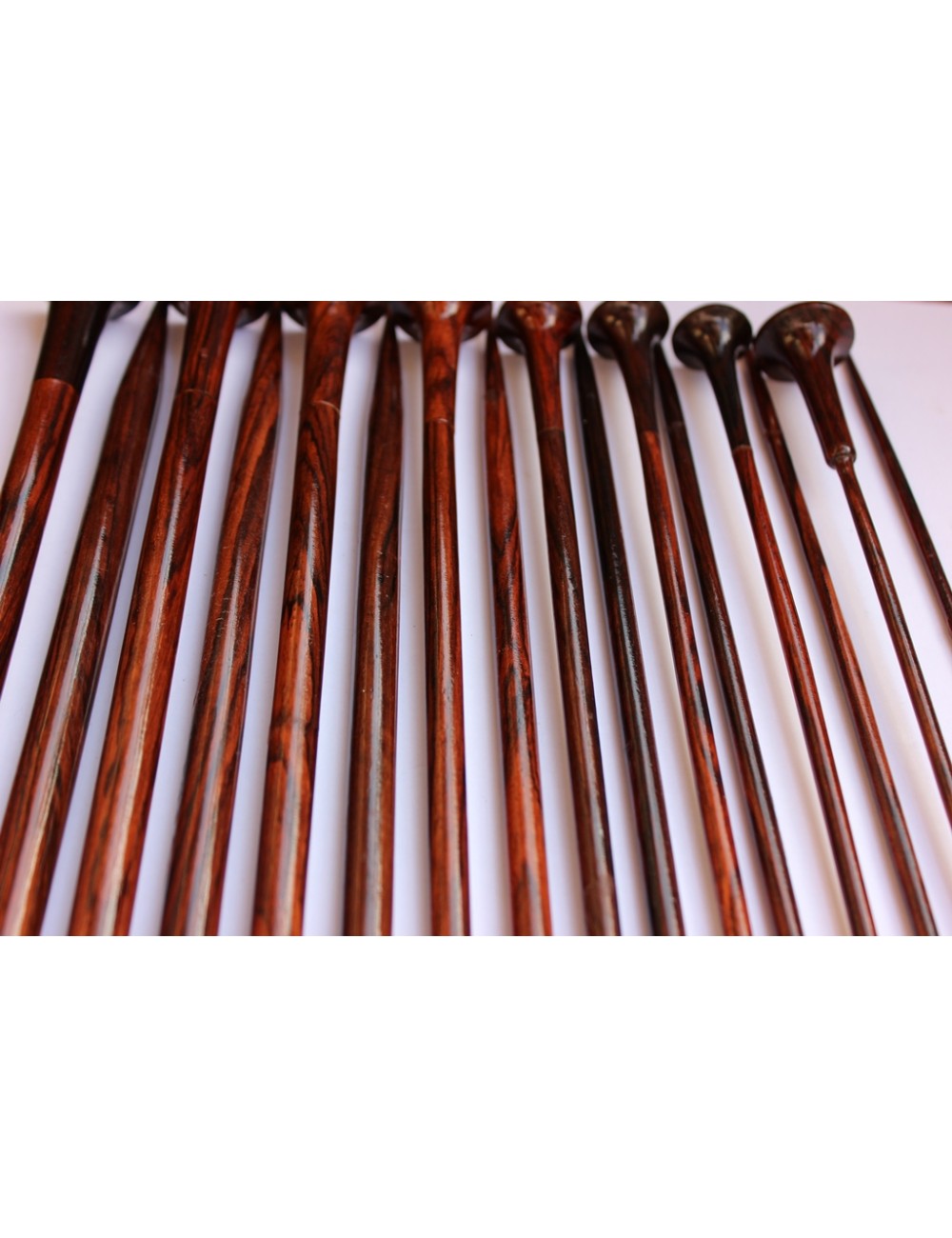 Agujas De Tejer De Palisandro Y Arce - Tamaño 10 Mm, Longitud 12 Pulgadas, Premium Hechas A Mano - Para Principiantes Y Expertos