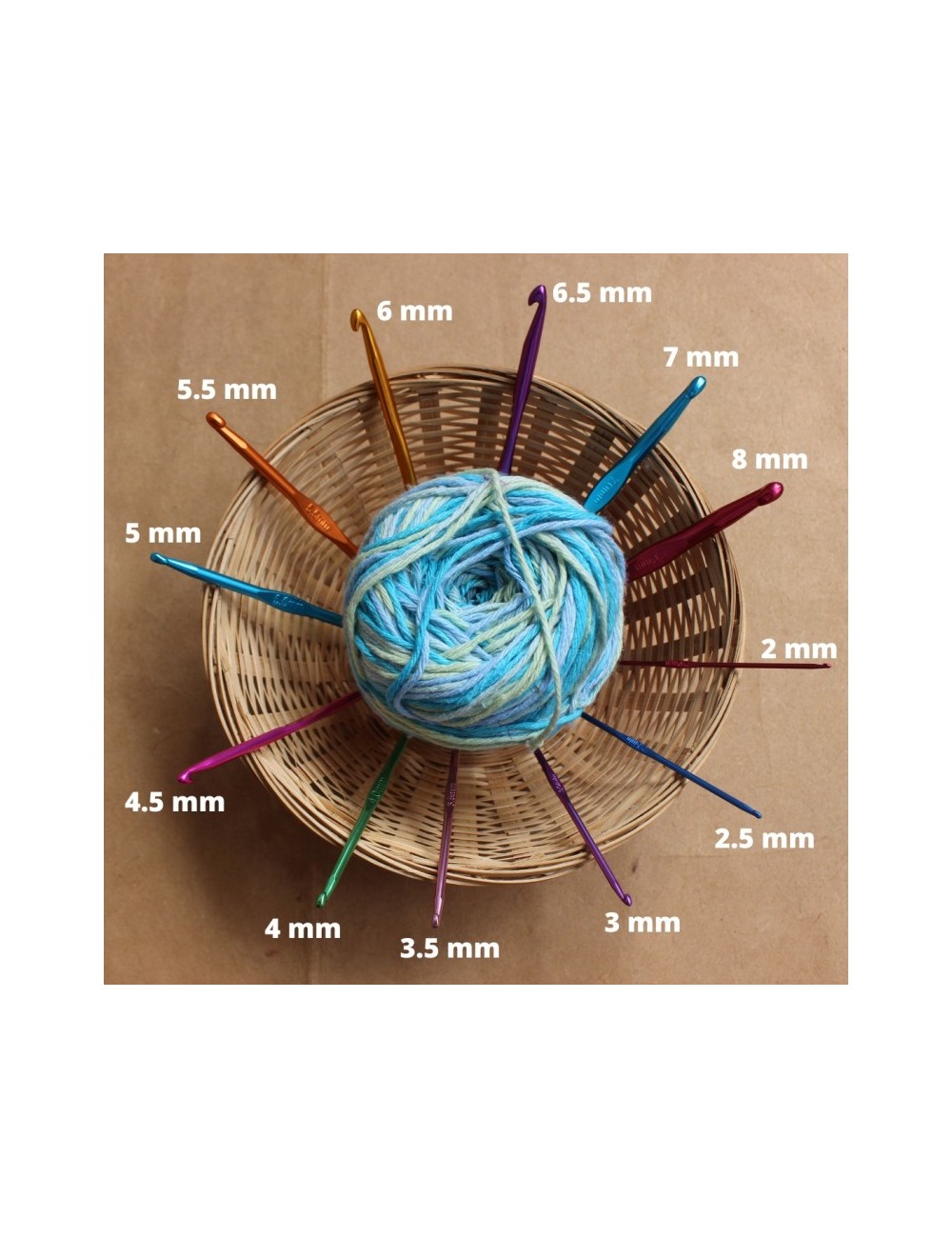 Crochet Hook Blue Hook Amigurumi Size  2mm,2.5mm,3mm,3.5mm,4mm,4.5mm,5mm,5.5mm,6mm 